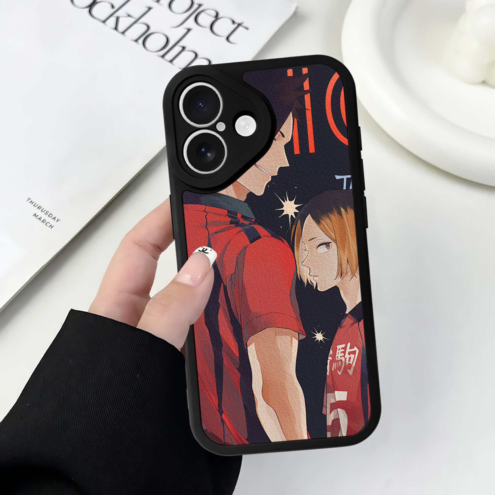 （画像用） ハイキュー!! Haikyu!! 【iPhone 16シリーズ対応】シリコンスマホケース（レザー調） 材質：シリコン